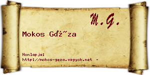 Mokos Géza névjegykártya