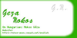 geza mokos business card
